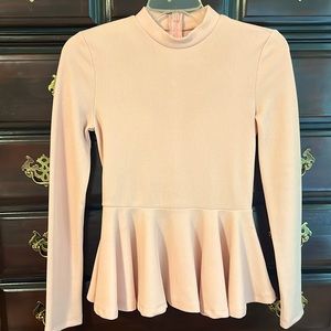 🎀AMAZON🎀 PEPLUM BLOUSE, size Small, color is PEACHY PINK, only worn one time!!